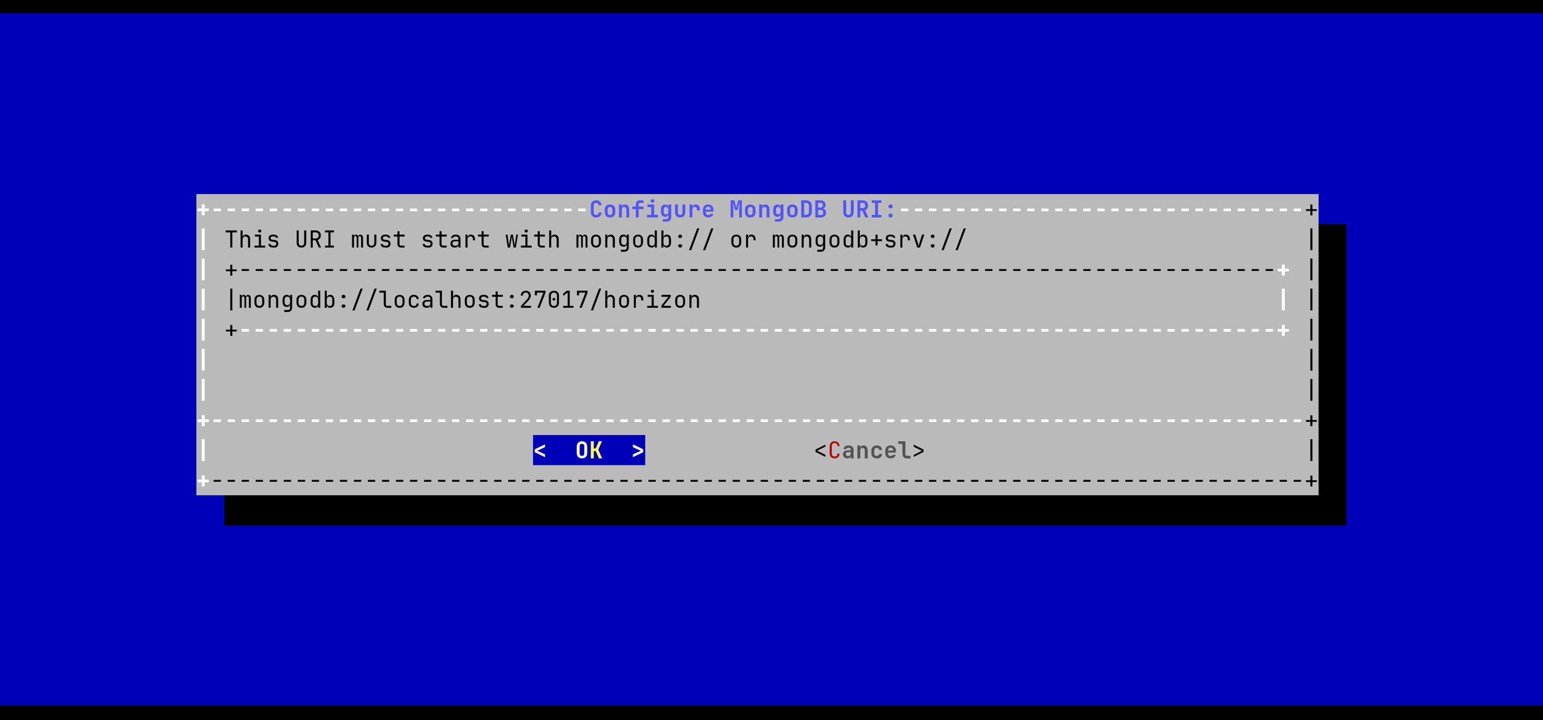 Horizon MongoDB configuration 2