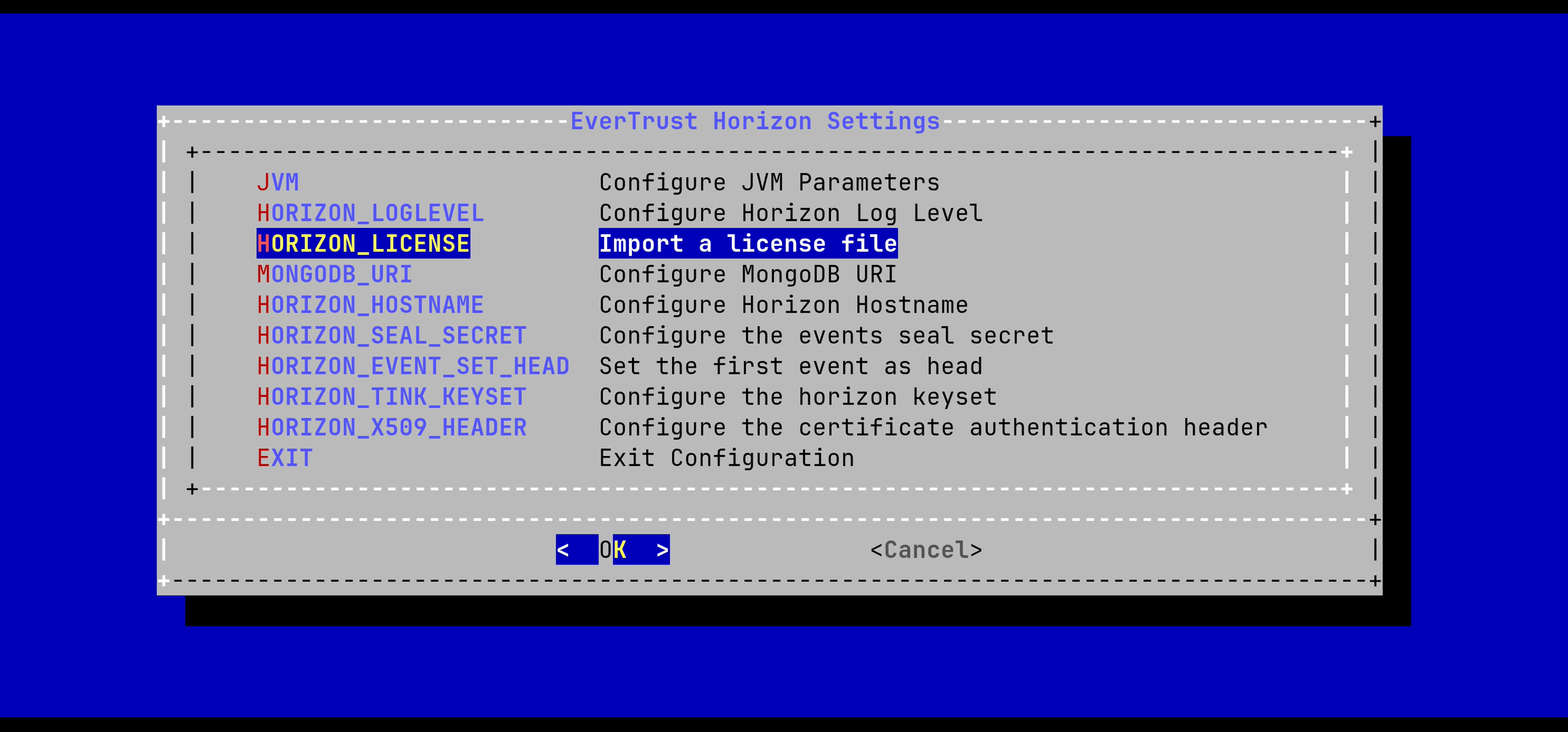Horizon License Configuration 1