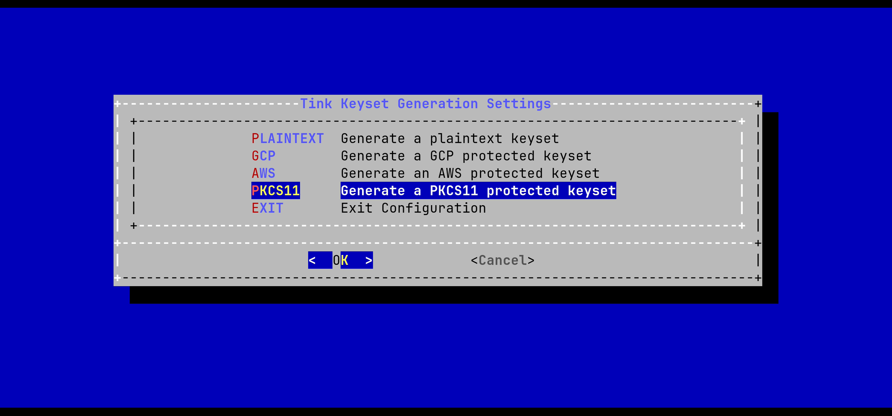 PKCS11 Config Menu