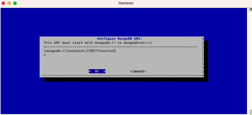Horizon MongoDB configuration 2