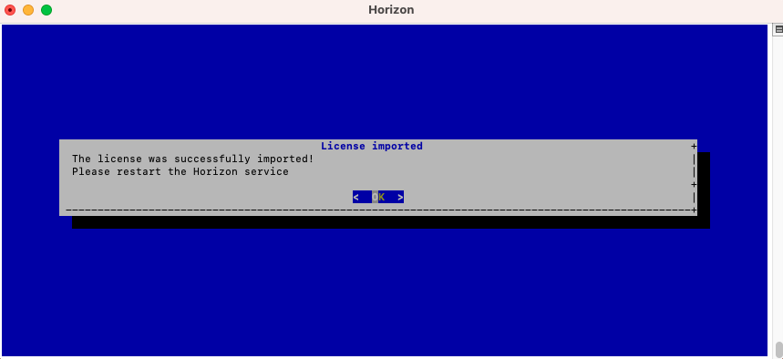 Horizon License Configuration 3