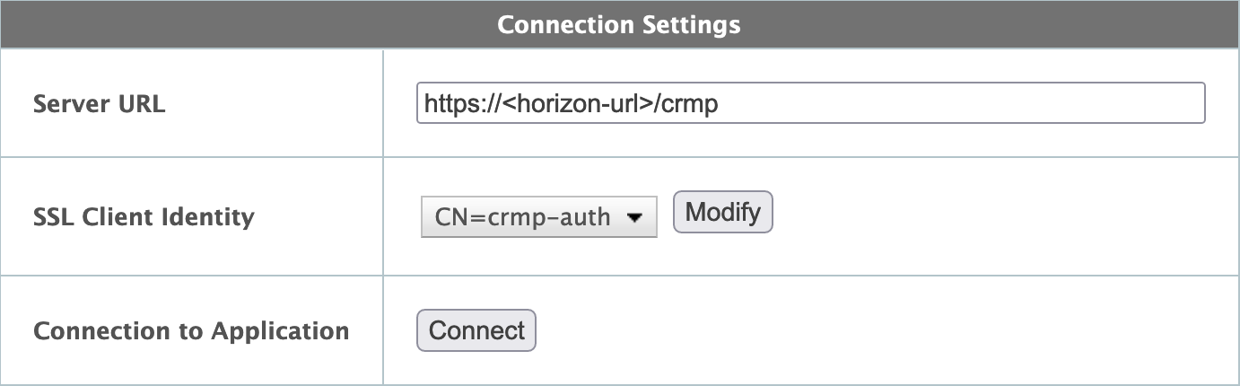 Connection on CMS side