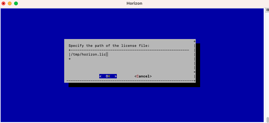 Horizon License Configuration 2
