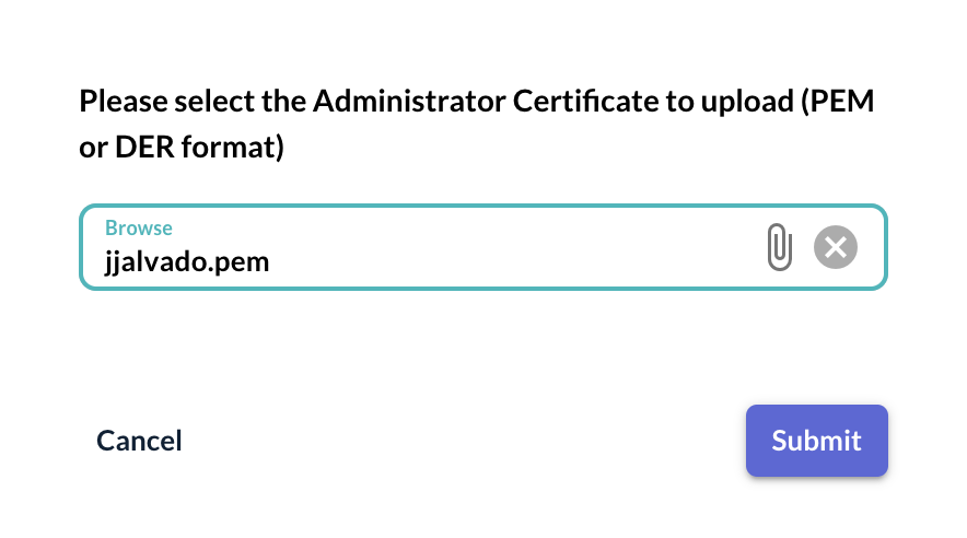 Loading a certificate