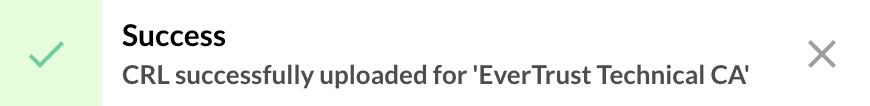 CRL successfully uploaded