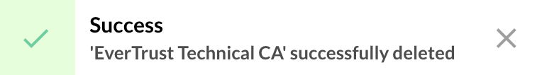 CA successfully deleted