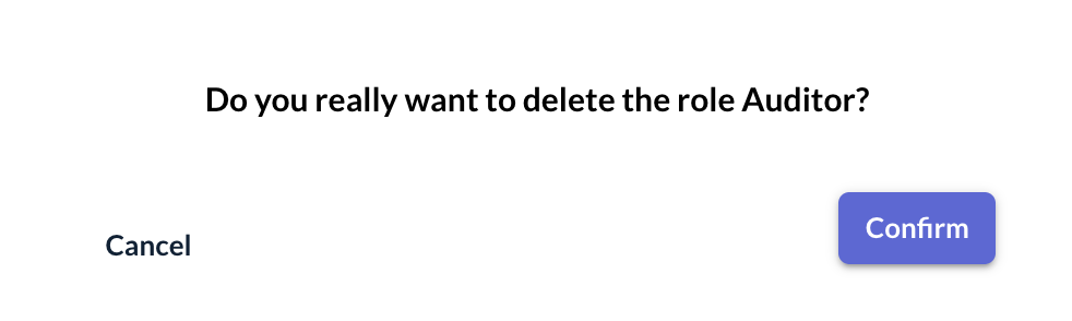 Confirm Role Deletion