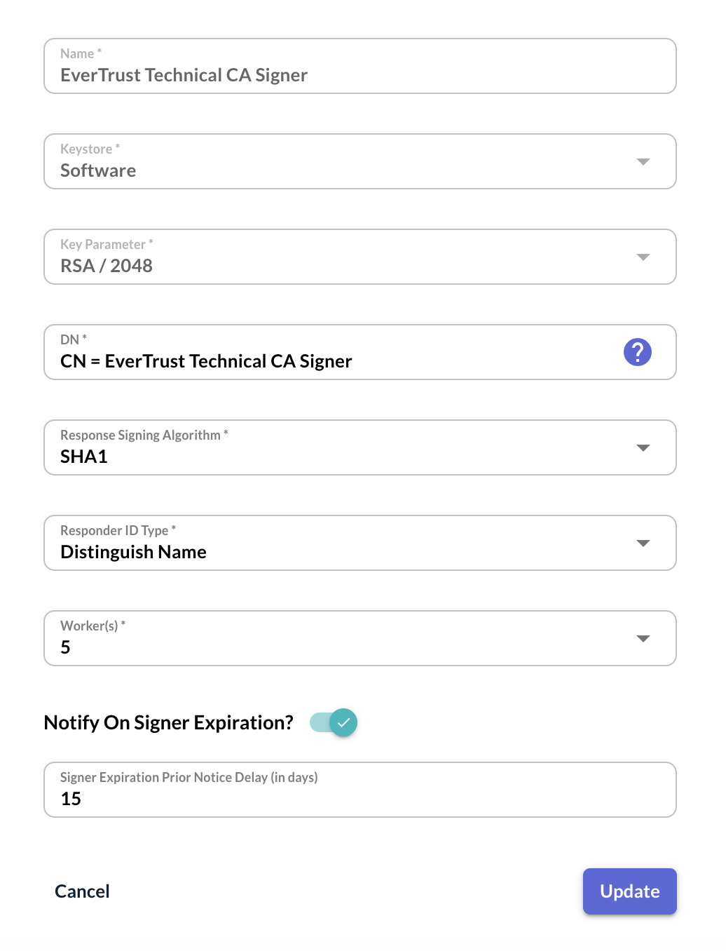 Edit Signer Request Form