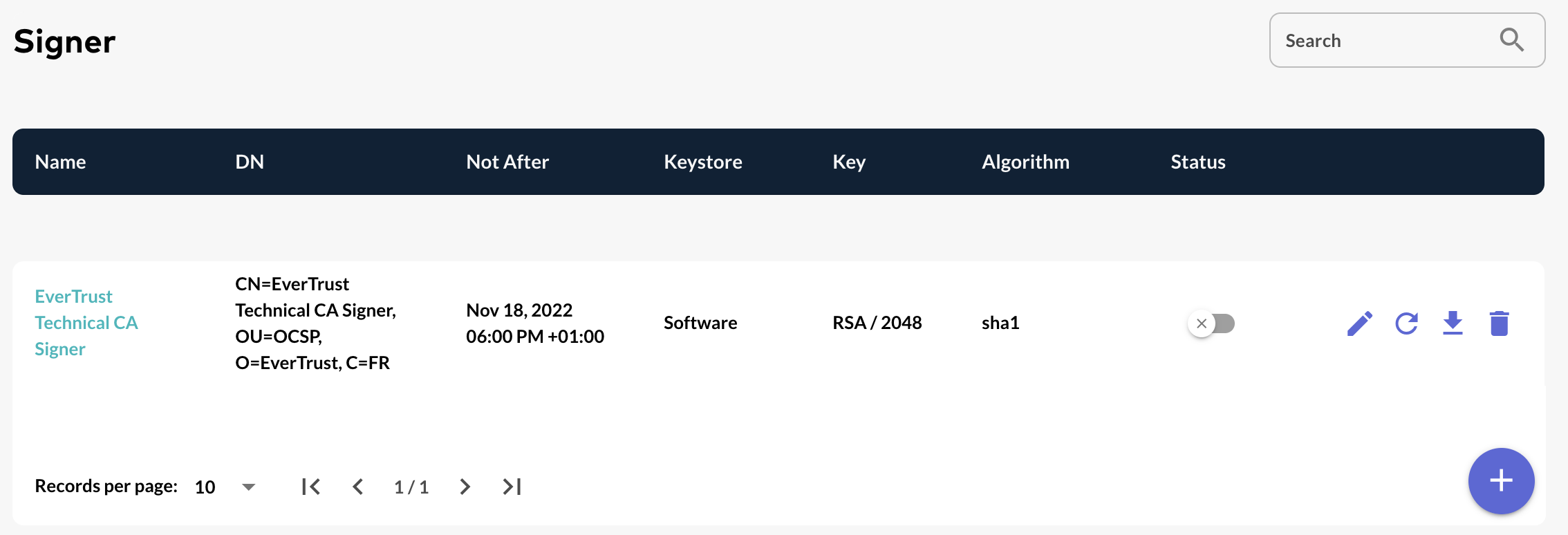 Signer Certificate successfully installed