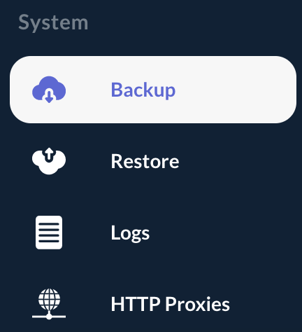 Backup Menu