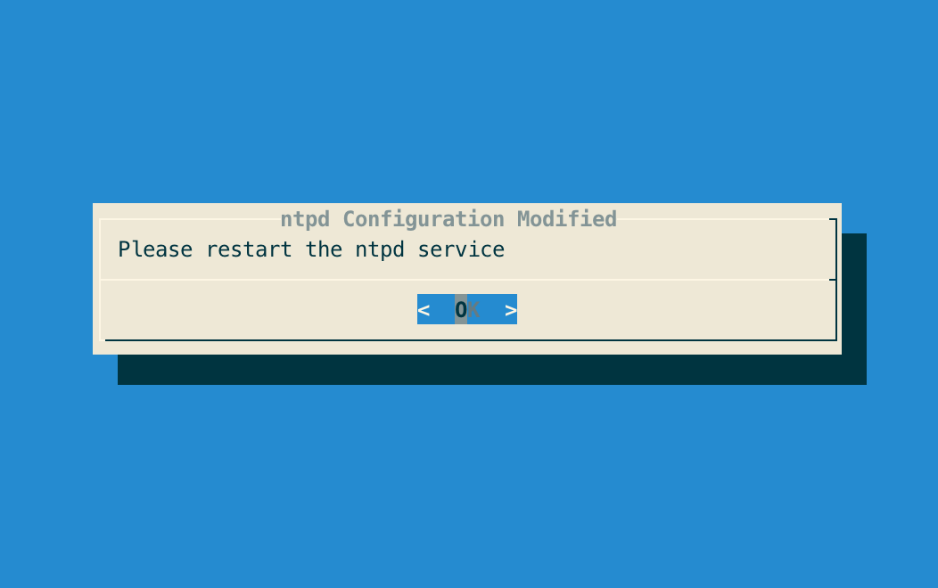 NTP configuration updated