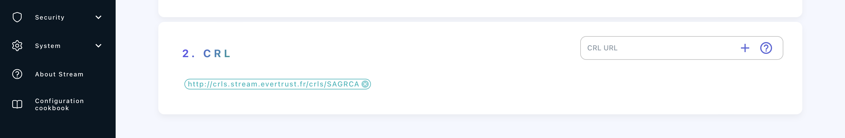 Stream external CRL list