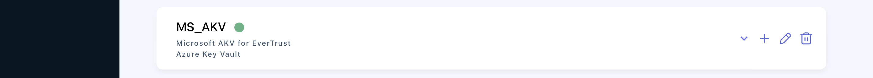 Stream keystores tab with AKV Keystore