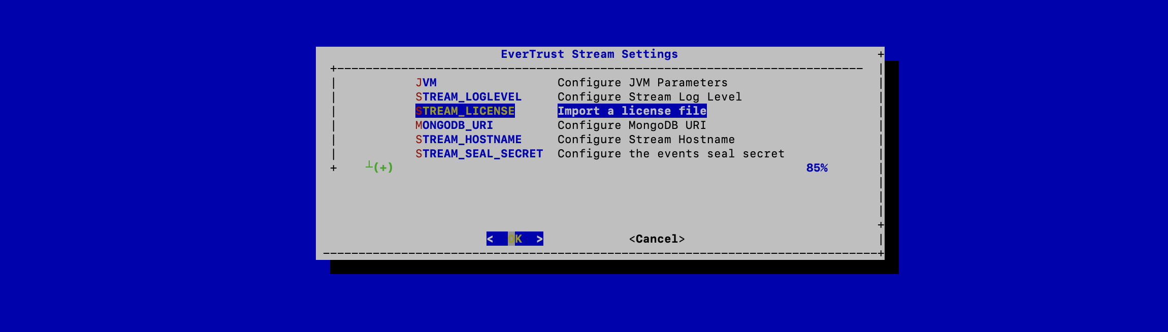 Stream License Configuration 1