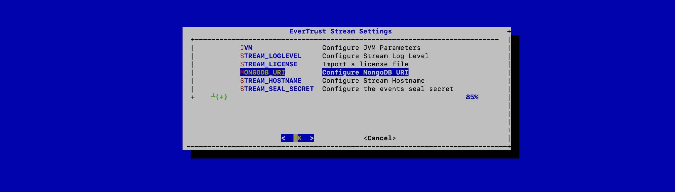 Stream MongoDB configuration 1