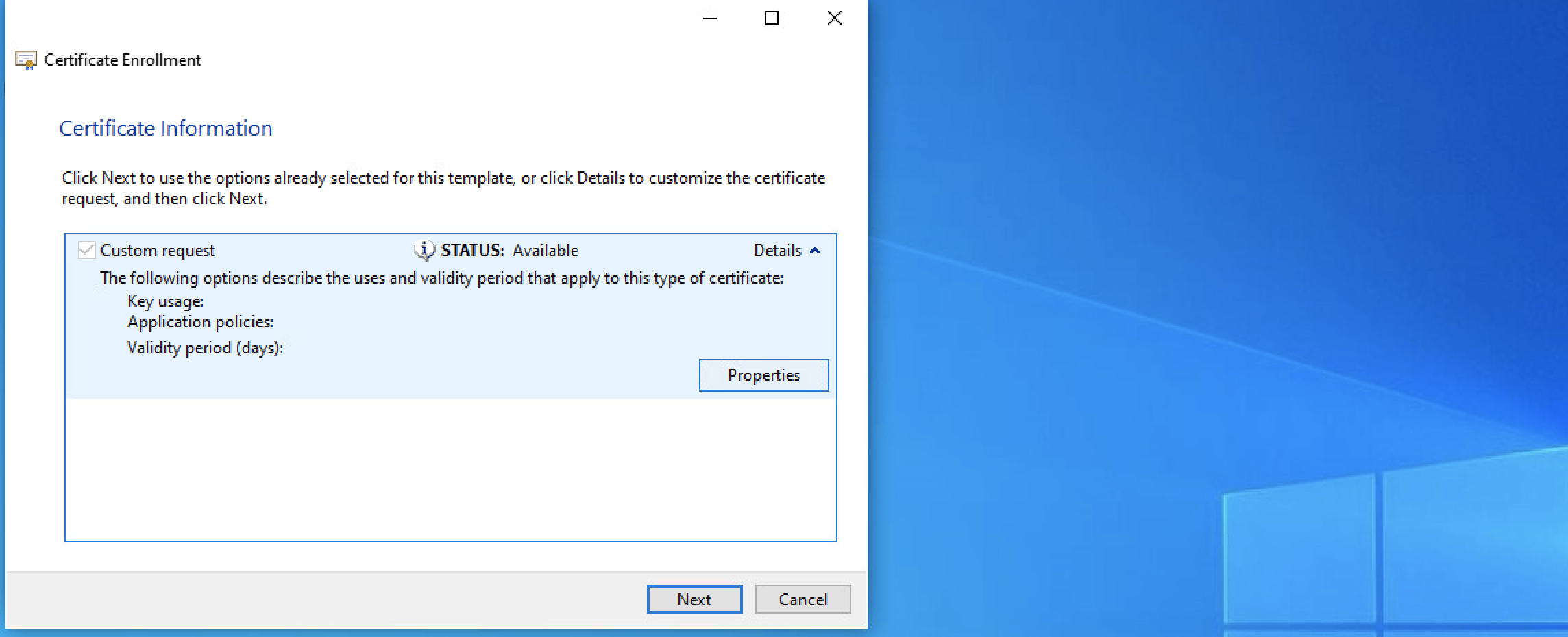 Generate CSR 3rd Step