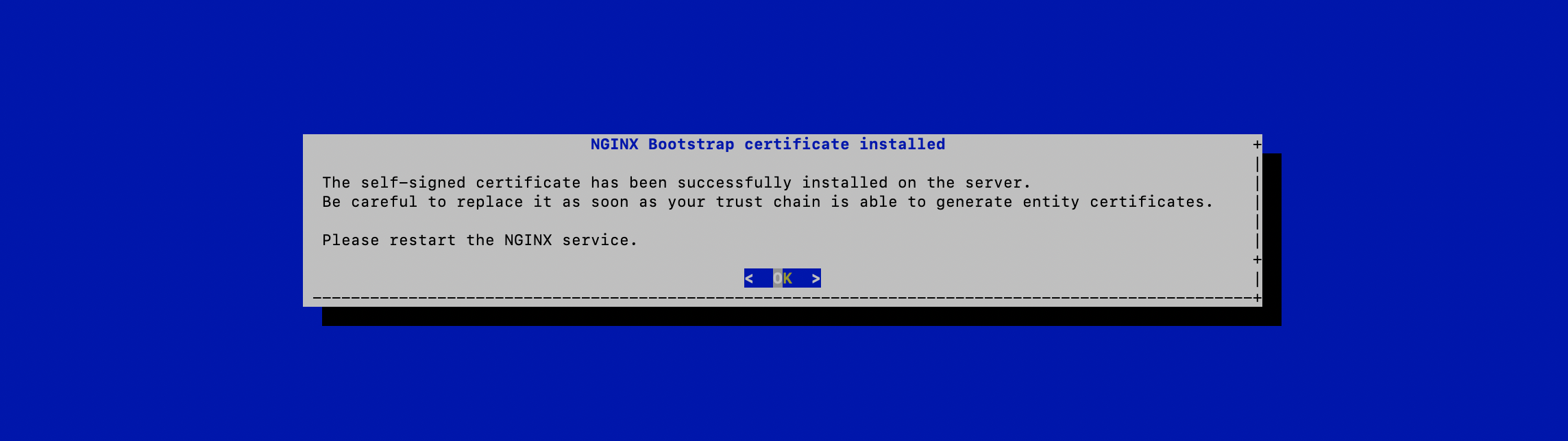 Bootstrap certificate menu