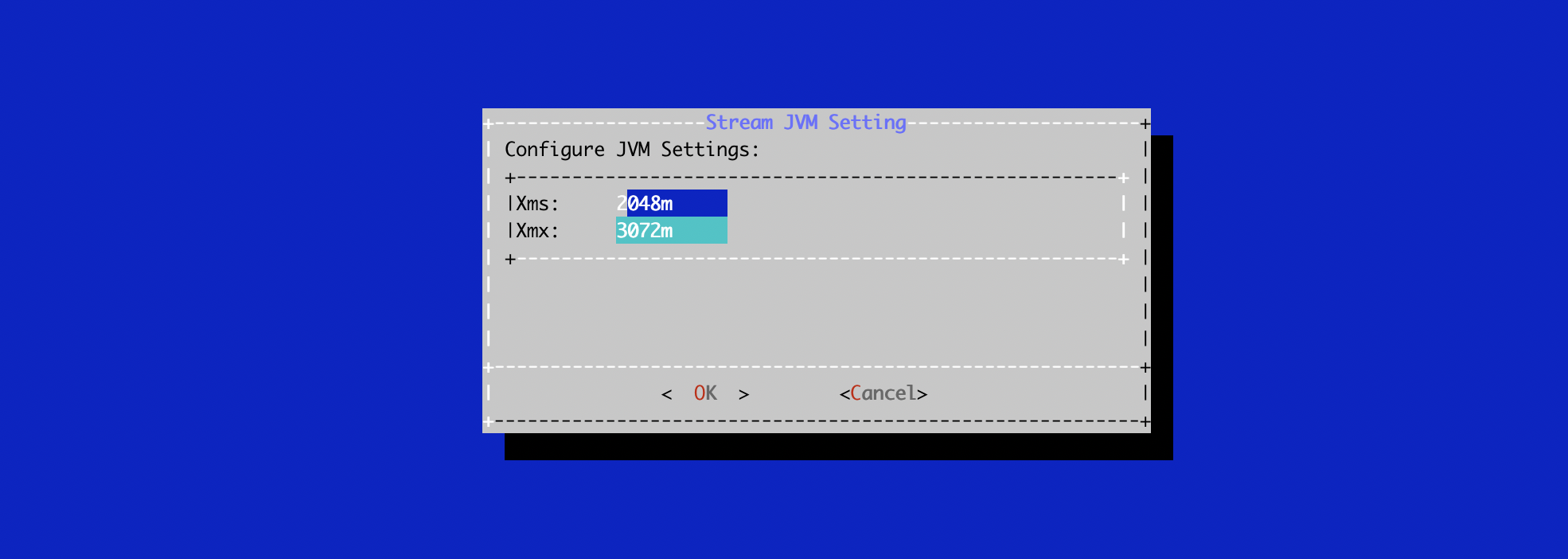 Stream Configuration Menu