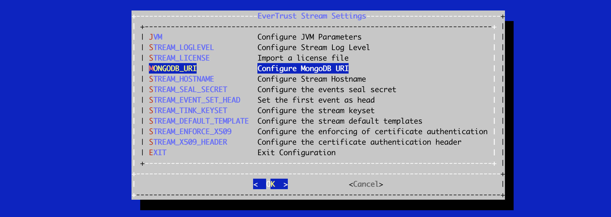 Stream MongoDB configuration 1