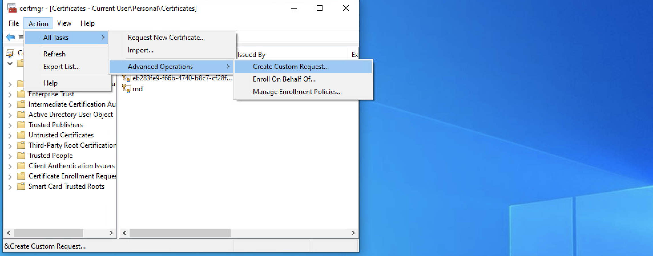 Generate CSR 1st Step