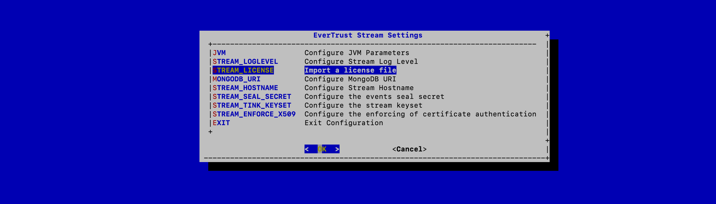 Stream License Configuration 1