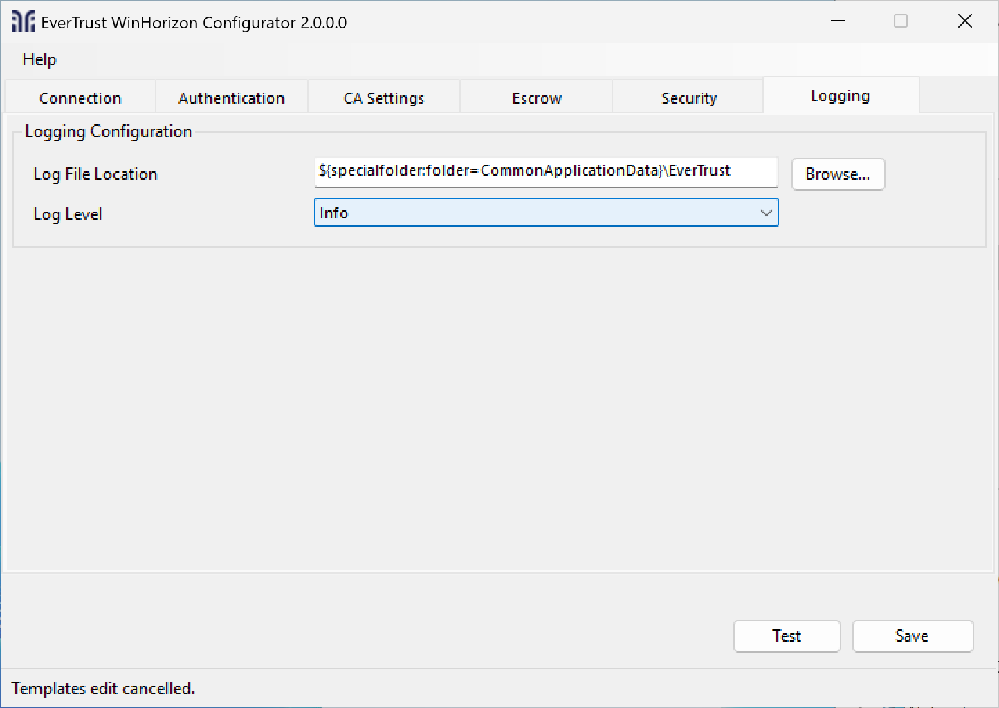 logging tab